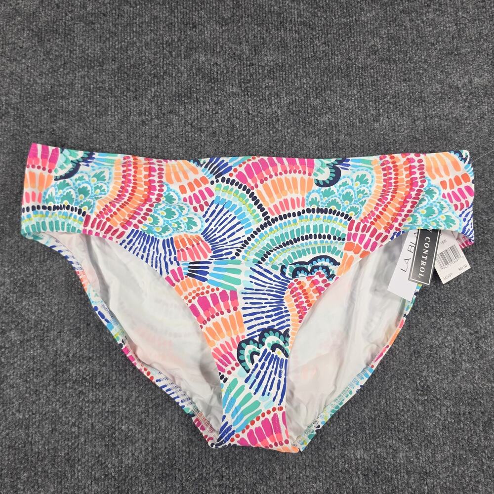 La Blanca Women 18W Multicolor Printed Bikini Bottom Foldover Waist NWT
